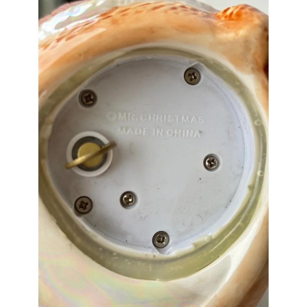 Mr Christmas Musical Ornaments Set of 5 Iridescent Ceramic Hinged MusicBox‎